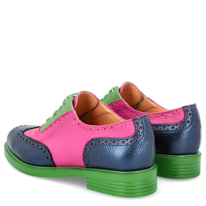 Wiązane półbuty ze skóry - TYMOTEO A1006 KOLOROWE