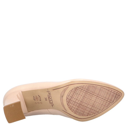 Klasyczne czółenka na słupku - KOTYL 1273 BEŻOWE