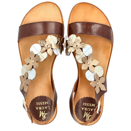 Eleganckie sandały - LAURA MESSI 2762 BRĄZ