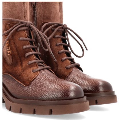 Sznurowane botki na obcasie - HISPANITAS HI254281 CZEKOLADOWE