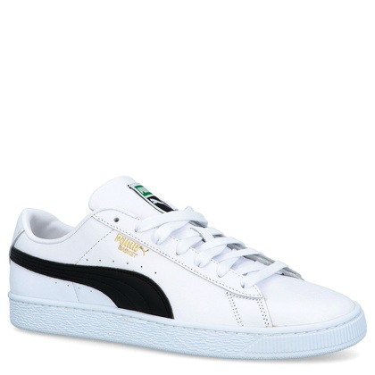 Sneakersy męskie ze skóry - PUMA BASKET CLASSIC XXL 374923 BIAŁO CZARNE