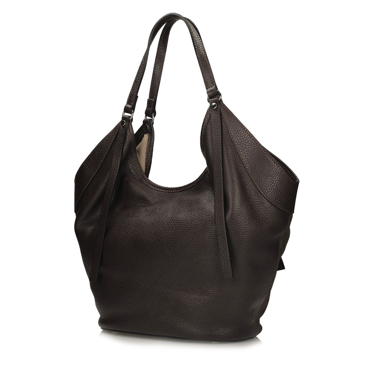 Torebka skórzana - TOSCANIO G108 CIEMNY BRĄZ