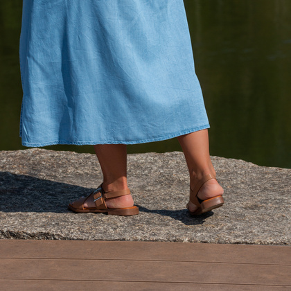 Eleganckie sandały ze skóry - OH! MY SANDALS 5581 BRĄZOWE