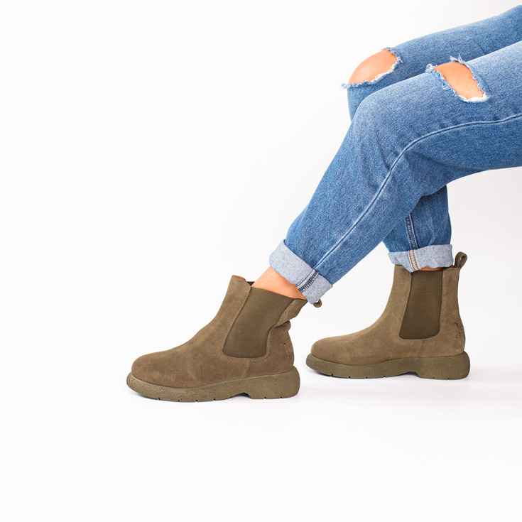 Zamszowe botki - GIOSEPPO 73624-A KHAKI