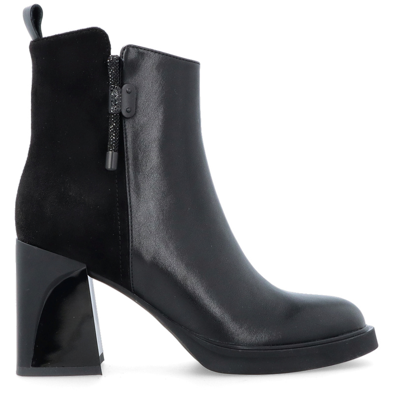 Skórzane botki na platformie - FILIPPO DBT7358/25 CZARNE