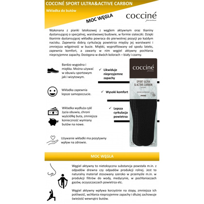 COCCINE SPORT ULTRA & ACTIVE CARBON - sportowa wkładka z węglem aktywnym