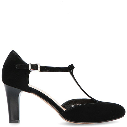 Piękne buty taneczne ze skóry - KOTYL 889 CZARNE