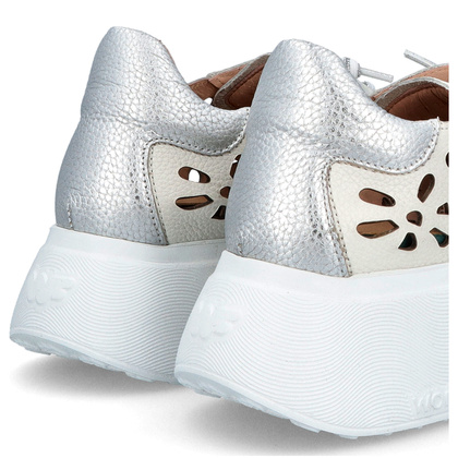 Ażurowe sneakersy damskie - WONDERS A-3621 BIAŁE