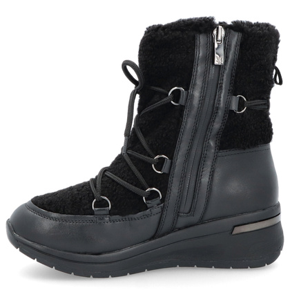 Śniegowce damskie z wiązaniem - CAPRICE 9-26222-43 CZARNE