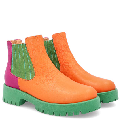 Kolorowe sztyblety - TYMOTEO A1001 POMARAŃCZ ZIELEŃ RÓŻ