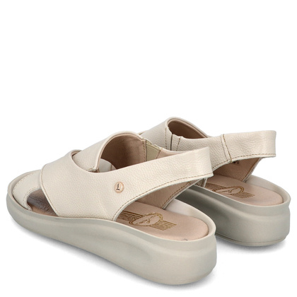 Wygodne skórzane sandały - LEMAR 40392 BEŻOWE