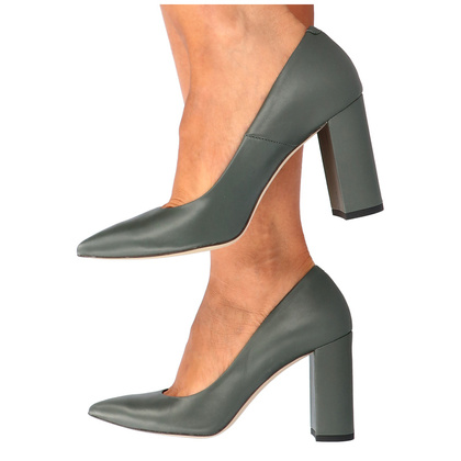 Czółenka na designerskim slupku - BRAVO MODA 0130 KHAKI