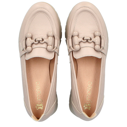 Półbuty z designerską ozdobą - TYMOTEO G1035 BEŻ