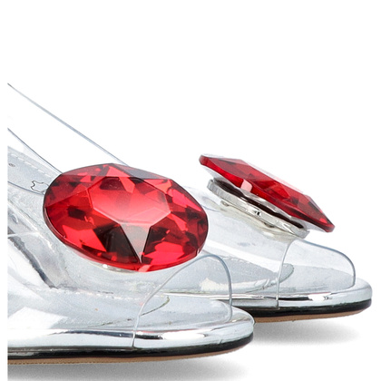 Sandały silikonowe - SCAVIOLA S-366 SREBRNO-CZERWONE