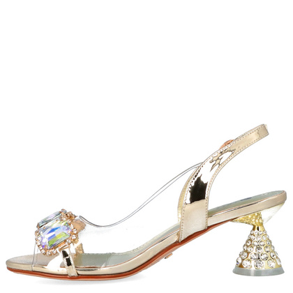 Sandały na ozdobnym obcasie - SCAVIOLA S-144 ZŁOTE