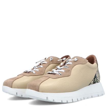 Hiszpańskie sneakersy premium - WONDERS A-2495 BEŻOWE