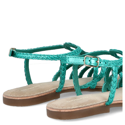 Skórzane płaskie sandałki - GIOSEPPO 71746 TURKUSOWE