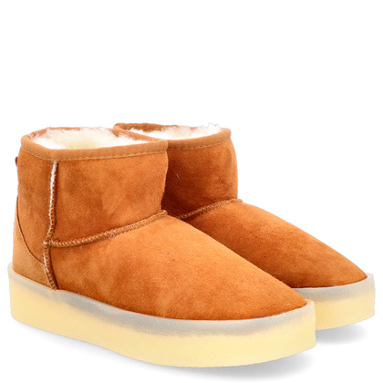 Skórzane śniegowce damskie - RAVINI 23 260 CAMEL