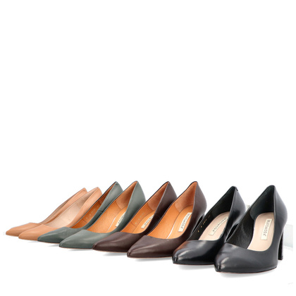 Czółenka na designerskim slupku - BRAVO MODA 0130 KHAKI