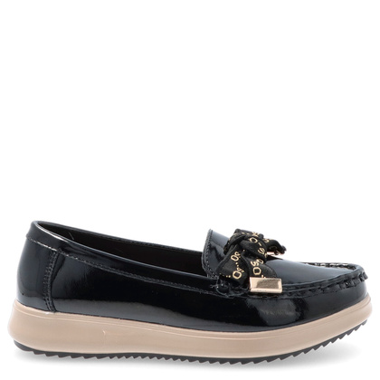 Skórzane półbuty z kokardą - FILIPPO DP6457/25 CZARNE