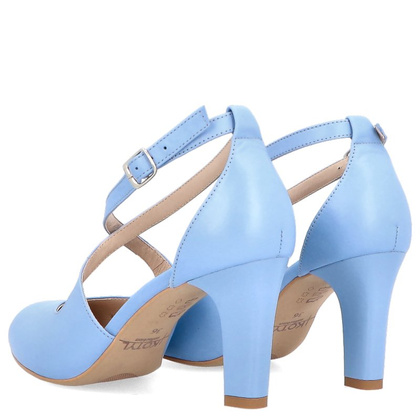 Taneczne czółenka ślubne - KOTYL 7079 NIEBIESKIE