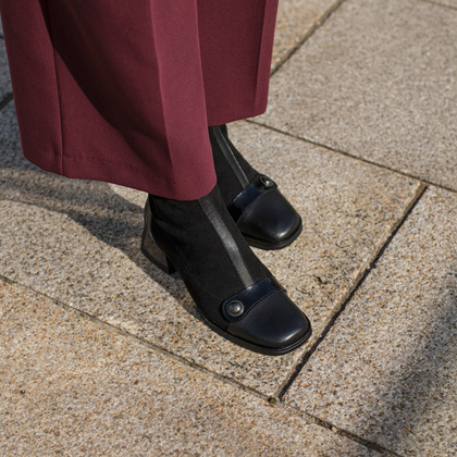 Hiszpańskie botki na obcasie - HISPANITAS HI254219 CZARNE