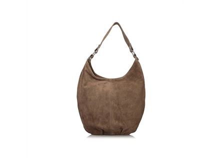 Torebka skórzana worek - TOSCANIO A284 CIEMNY BEŻ