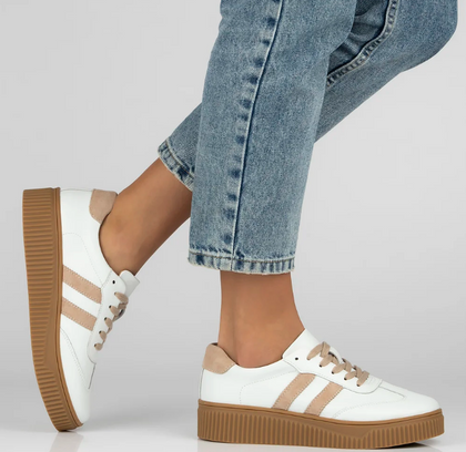 Sneakersy ze skóry naturalnej - FILIPPO DP6776/25 BIAŁE