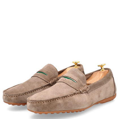 Lekkie mokasyny ze skóry - PARROTTO WB09-4102-M1 BRĄZOWE