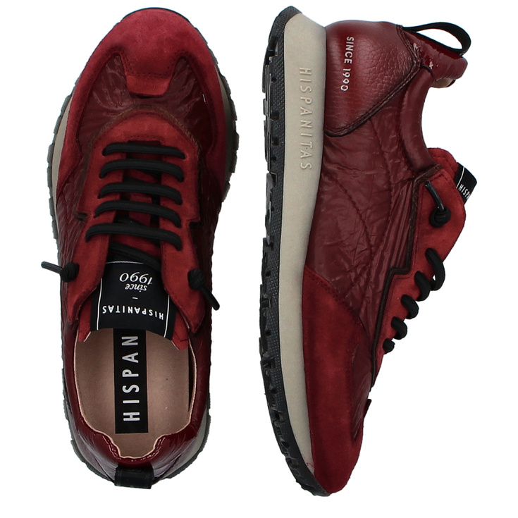 Hiszpańskie sneakersy damskie - HISPANITAS HI254209 BORDOWE