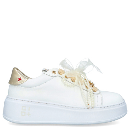 Sneakersy skórzane premium - GIO+ PIA356A BIAŁE