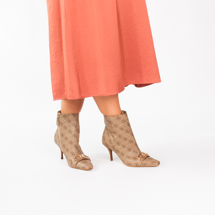 Botki na szpilce premium - GUESS SILENE2 FL8SILLEA10 BEŻOWE