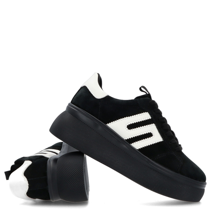 Skórzane sneakersy damskie - FILIPPO DP7175/25 CZARNE