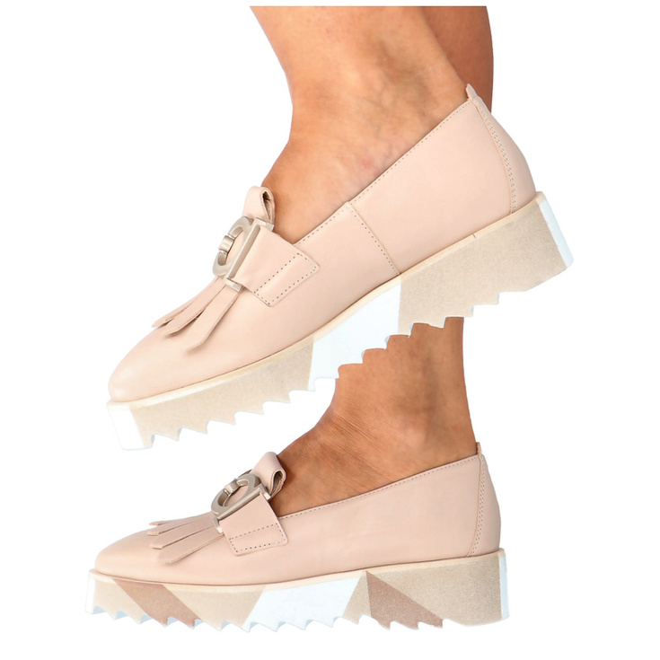 Designerskie mokasyny - TYMOTEO G1017 BEŻ