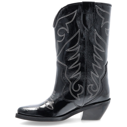 Modne lakierowane kowbojki - TYMOTEO 2167 CZARNE