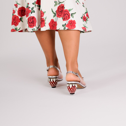 Sandały silikonowe - SCAVIOLA S-366 SREBRNO-CZERWONE