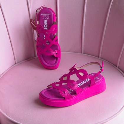 Hiszpańskie sandały - WONDERS A-4503 RÓŹOWE