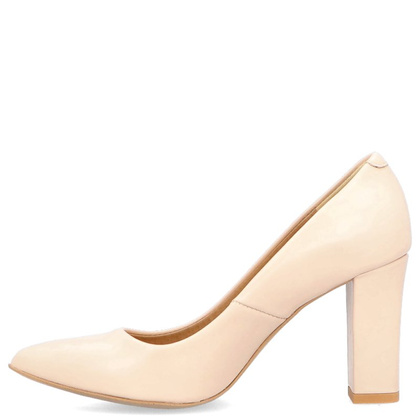 Czółenka ślubne ze skóry - TYMOTEO LAND BEŻOWE