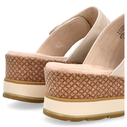 Wygdne klapki na koturnie - CAPRICE 9-27250-42 BEŻOWE