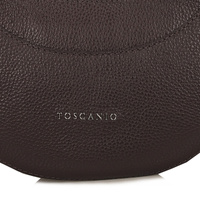 Torebka damska ze skóry - TOSCANIO G21 CIEMNY BRĄZ