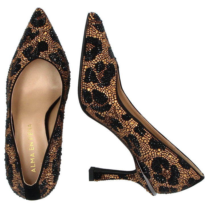 Hiszpańskie szpilki z cyrkoniami - ALMA EN PENA I250403 PANTERKA