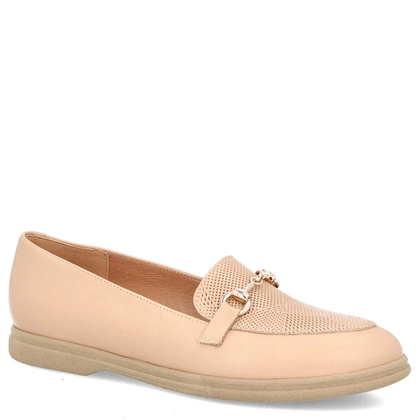 Miękkie mokasyny ze skóry - TYMOTEO P1021 BEŻOWE