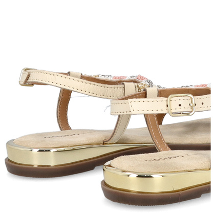 Skórzane płaskie sandałki - GIOSEPPO 74856 BEŻOWE