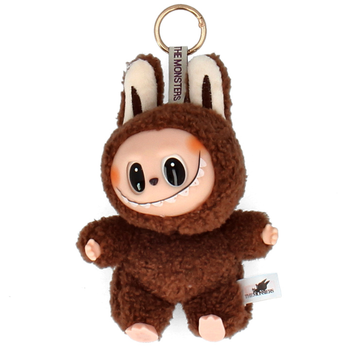 Zawieszka do torebki maskotka LABUBU z ubrankiem - B26 BRĄZ