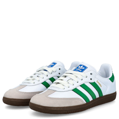 Sneakersy niskie - ADIDAS SAMBA OG BIAŁO-ZIELONE