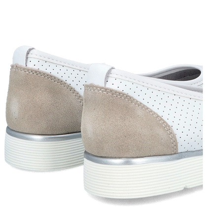 Lekkie ażurowe półbuty skórzane - FILIPPO DP4524/25 BIAŁE