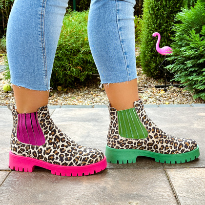 Kolorowe sztyblety - TYMOTEO A1001 PANTERA RÓŻ