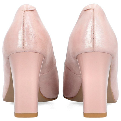 Czółenka ślubne ze skóry - TYMOTEO LAND RÓŻOWE