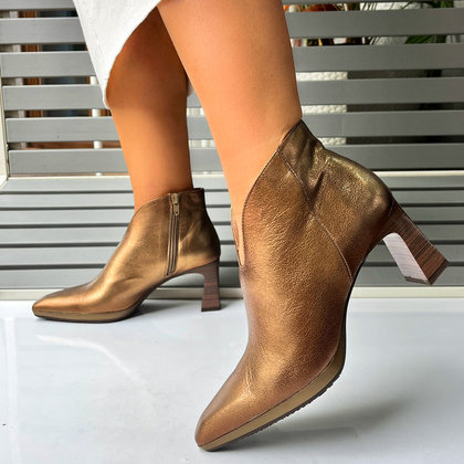 Hiszpańskie botki z wycięciem - HISPANITAS HI243576 STARE ZŁOTO