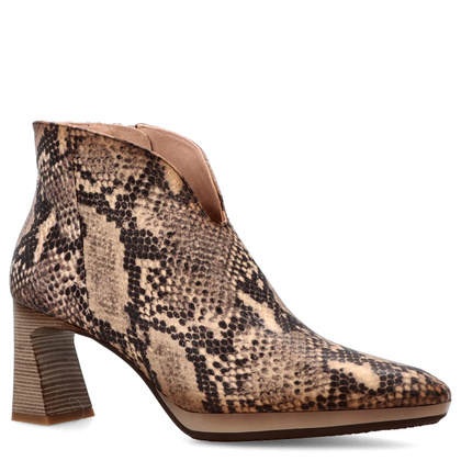 Eleganckie botki z wycięciem ze skóry wężowej - HISPANITAS HI254270 BEŻOWE